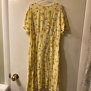 Old Navy Yellow Floral Midi Dress